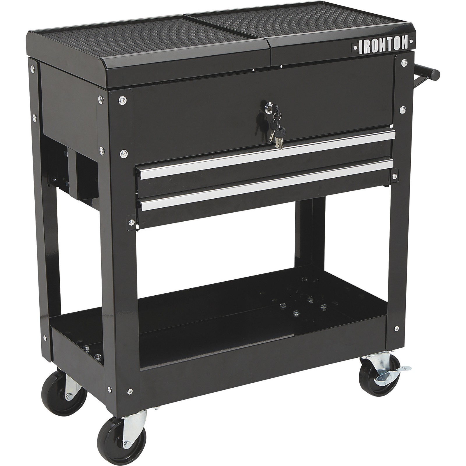 Ironton 2-Drawer Tool Cart, 30-1/2in.L x 14-1/2in.W x 33in.H, 350-Lb. Capacity