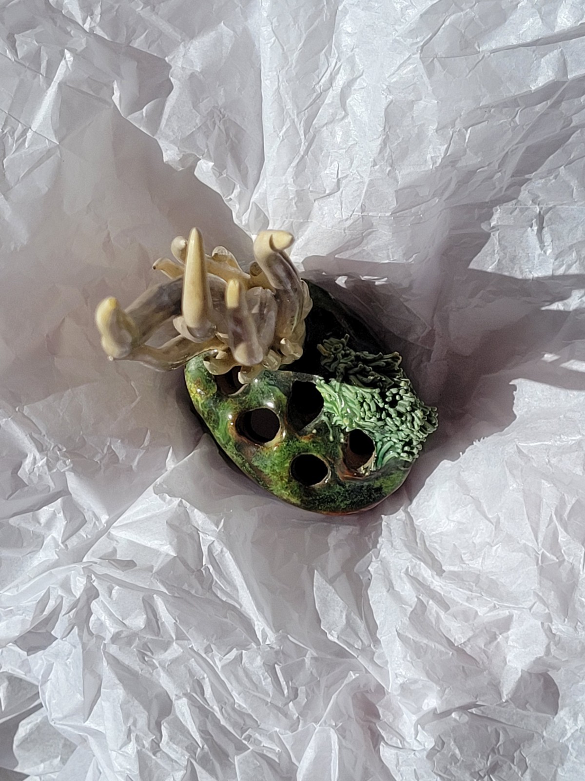 Rare Vintage Early Lorenzen Lantz Nova Scotia Clay Mushroom Clavaria Fumosa ’