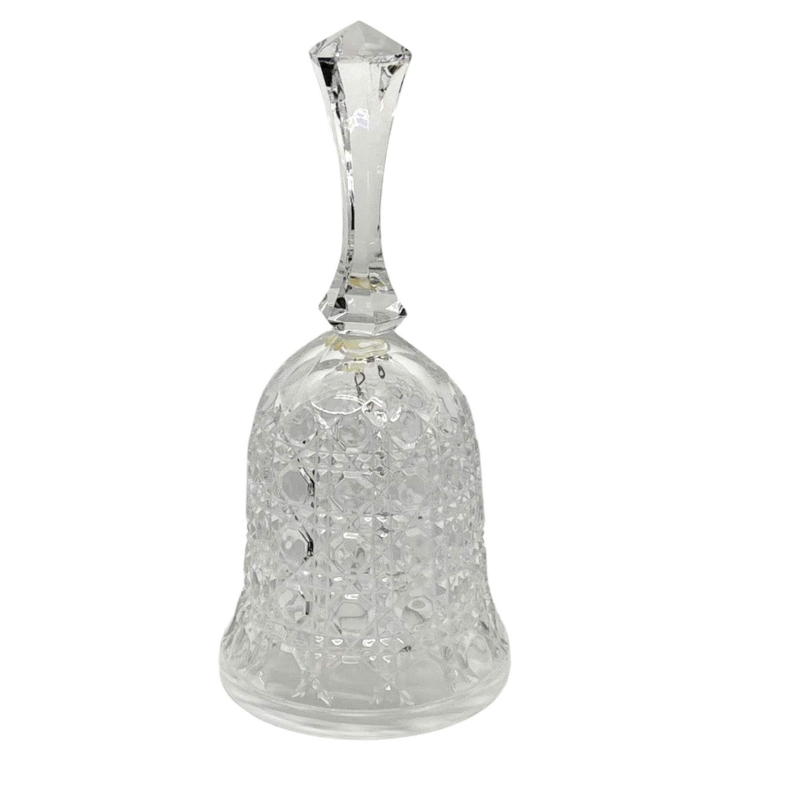Elegant Decorative Handheld Glass Bell Item is Brand New Box has minor dent & ye