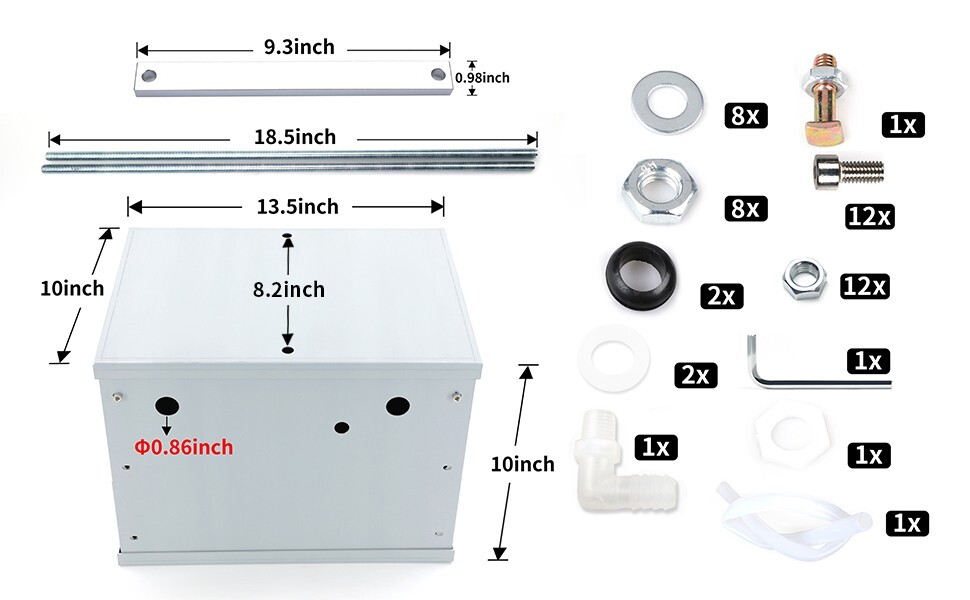 Complete Aluminum Battery Box Relocation Kit RV/Marine/Race Off Road Kit-Group27
