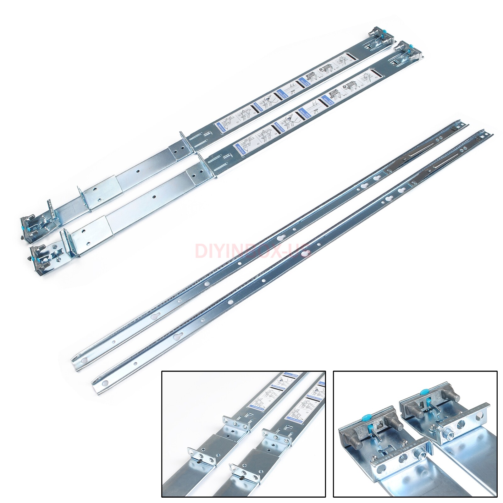 Dell PowerEdge R320 R420 R620 R630 R640 1U Static Ready Rail Rails Kit 053D7M