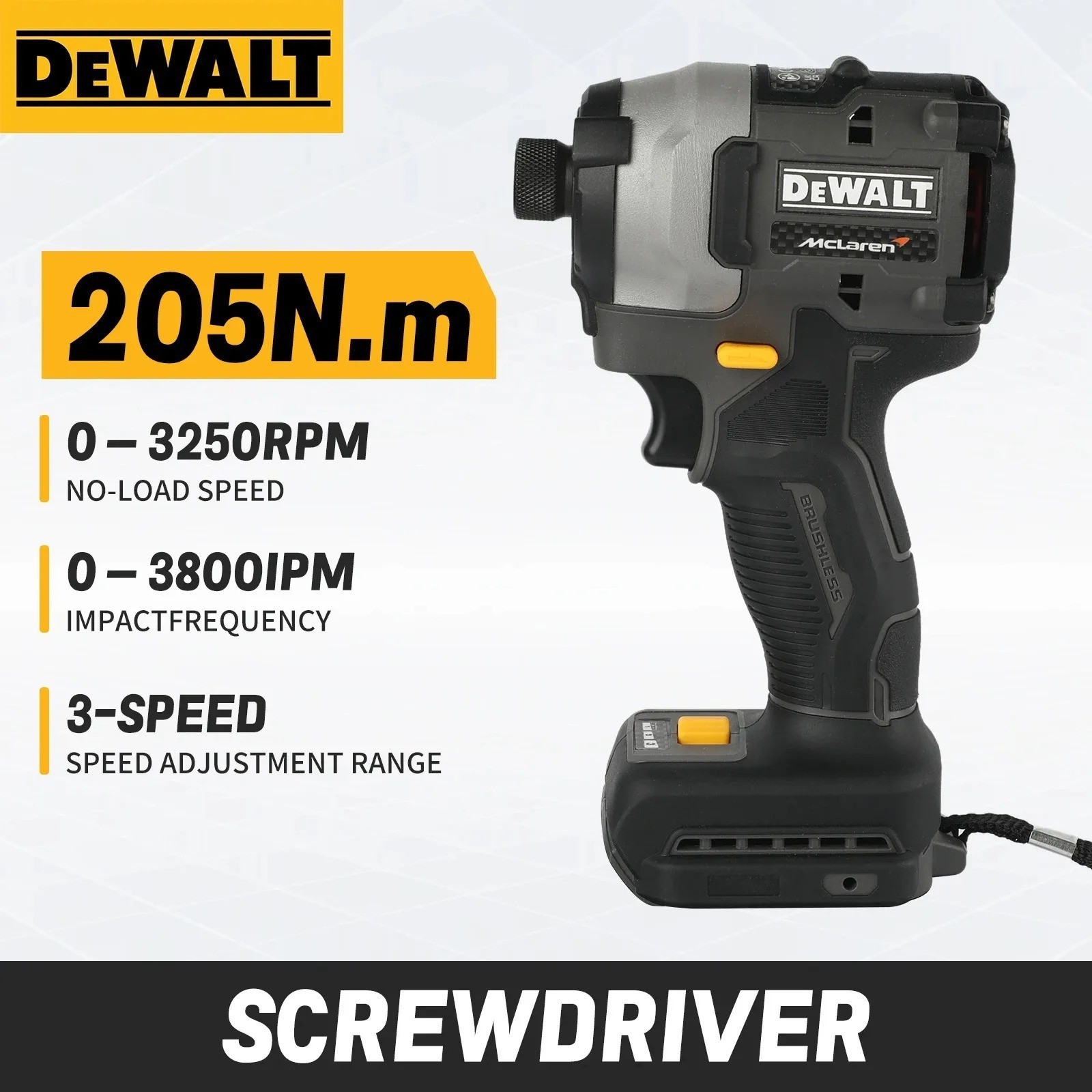 DEWALT DCF85M McLaren F1 Team Limited Edition 18V XR Brushless Impact Driver Cor