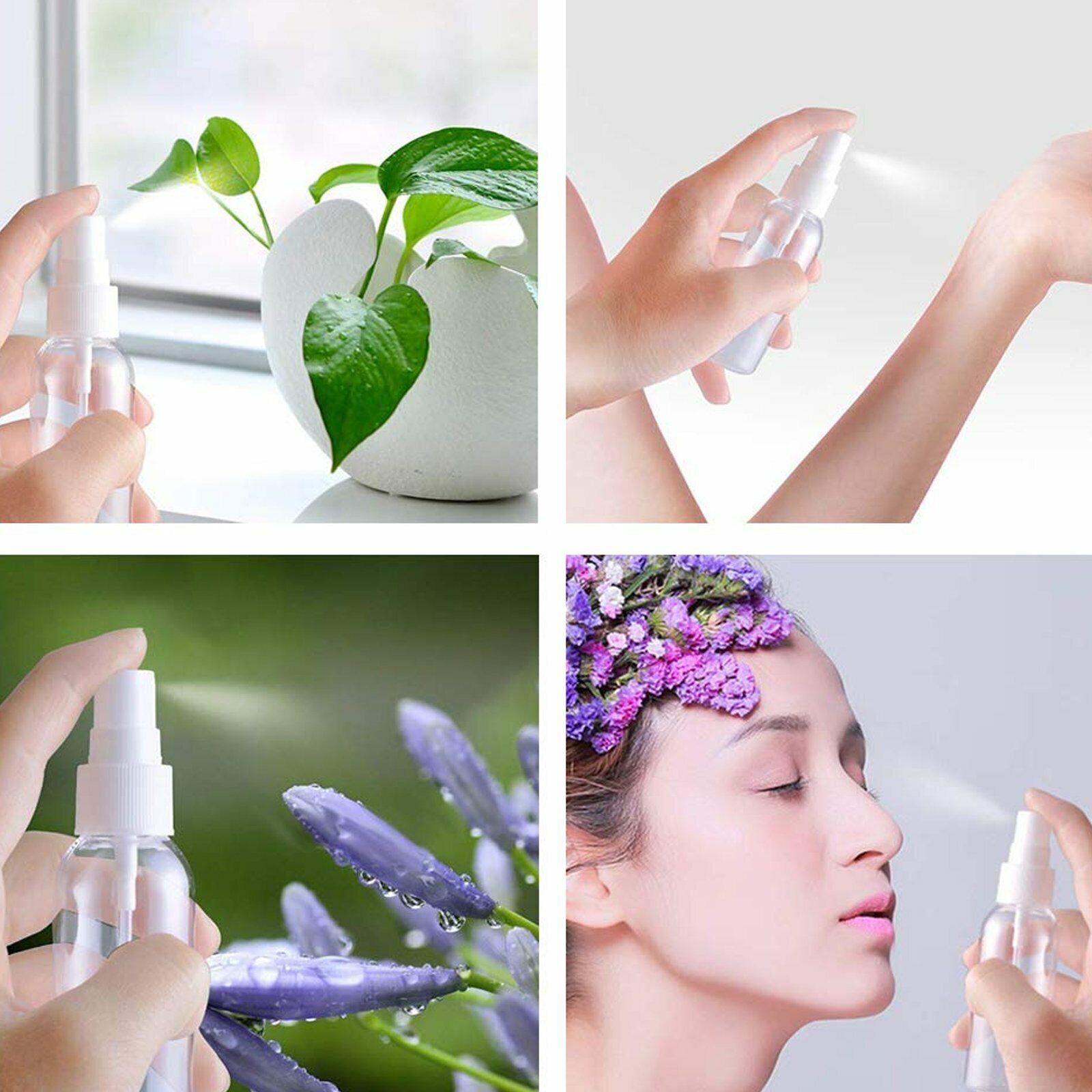 1-200PC 30ml/60ml Travel Spray Bottle Plastic Transparent Perfume Empty Atomizer