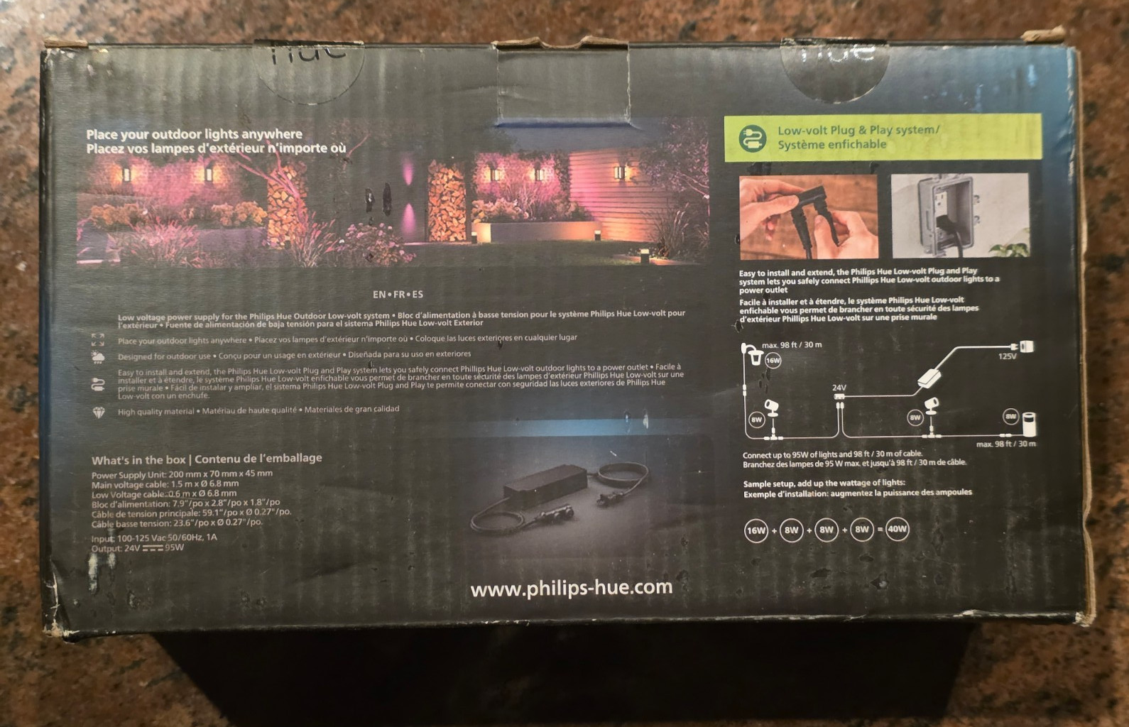 Philips Hue 1748830VN 90-Watt Weatherproof Outdoor Low Voltage Power Supply