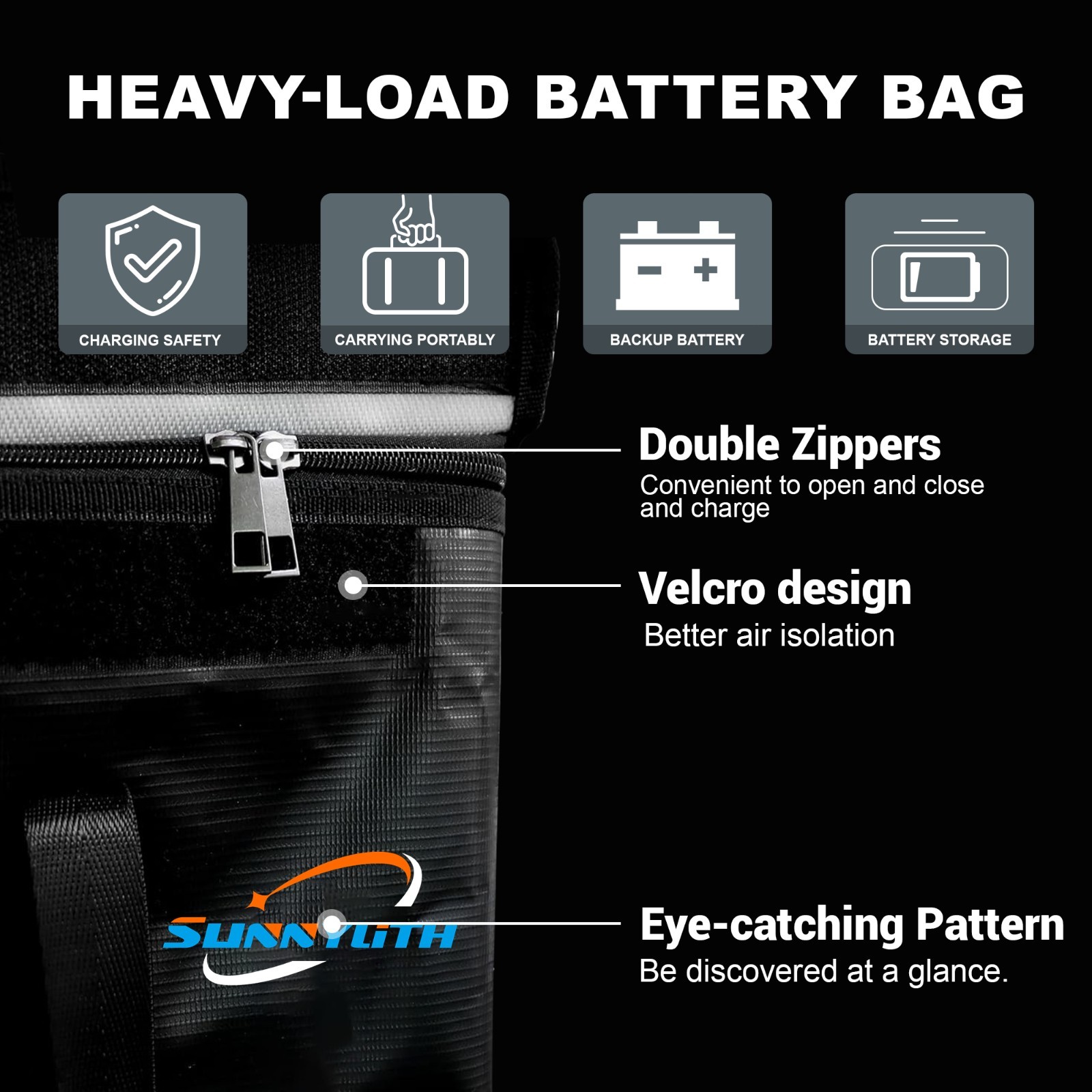 12V 200Ah Battery Safe Bag LiFePO4 Lithium Battery Fireproof Waterproof