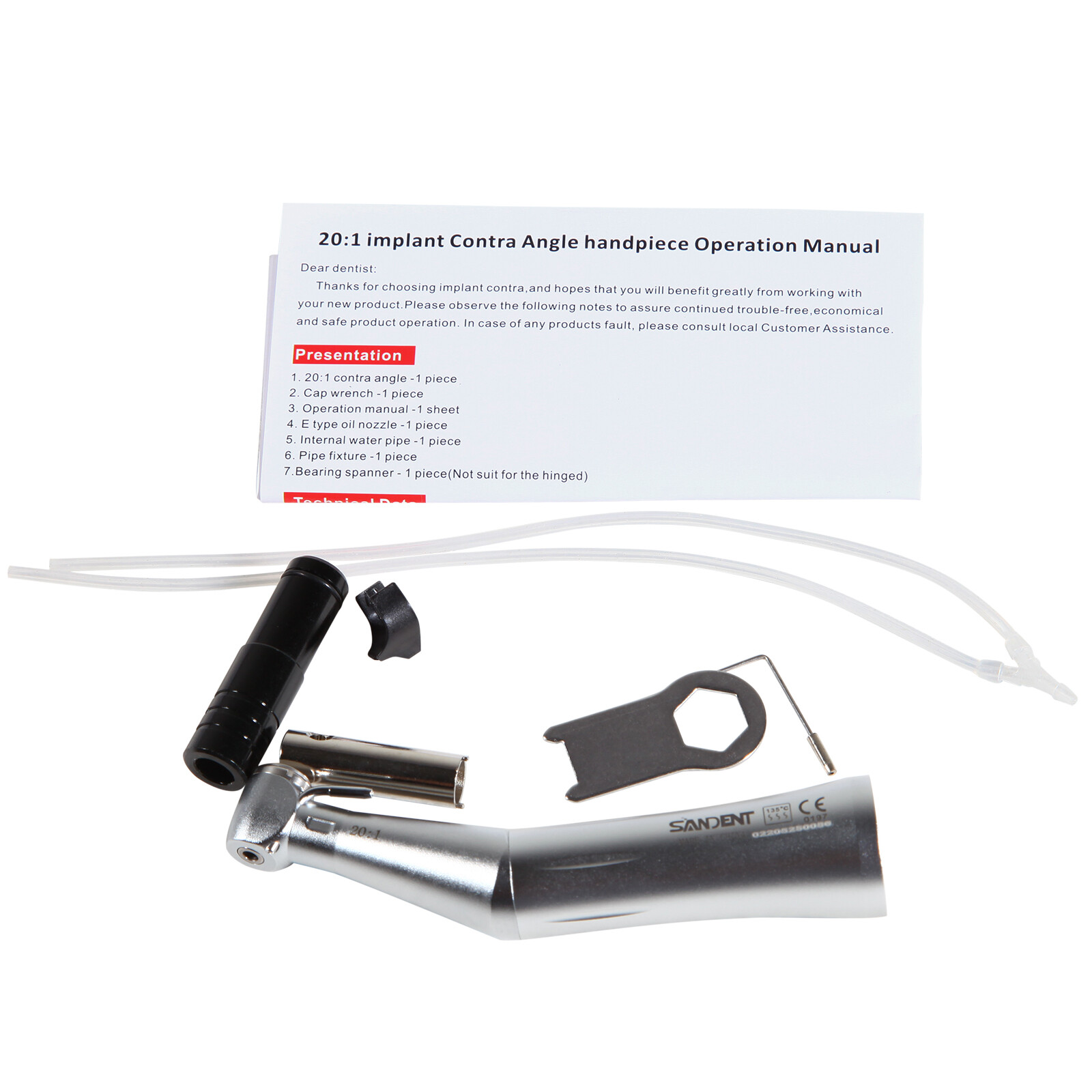 NSK Style SG20 Dental Implant 20:1 Contra Angle Push Button Surgical Handpiece S