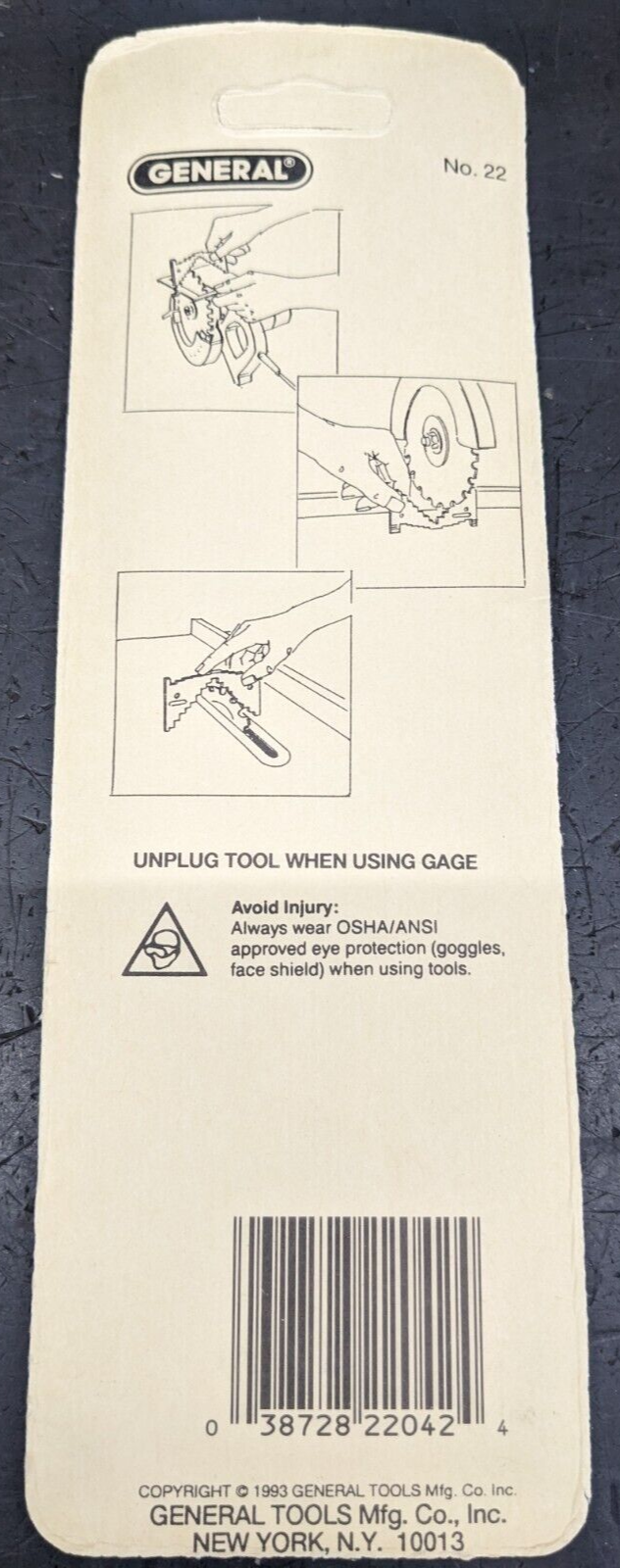 General Brass Saw Gage # 22 Blades on Radial Arm, Hand-Held Circular, Table Saw