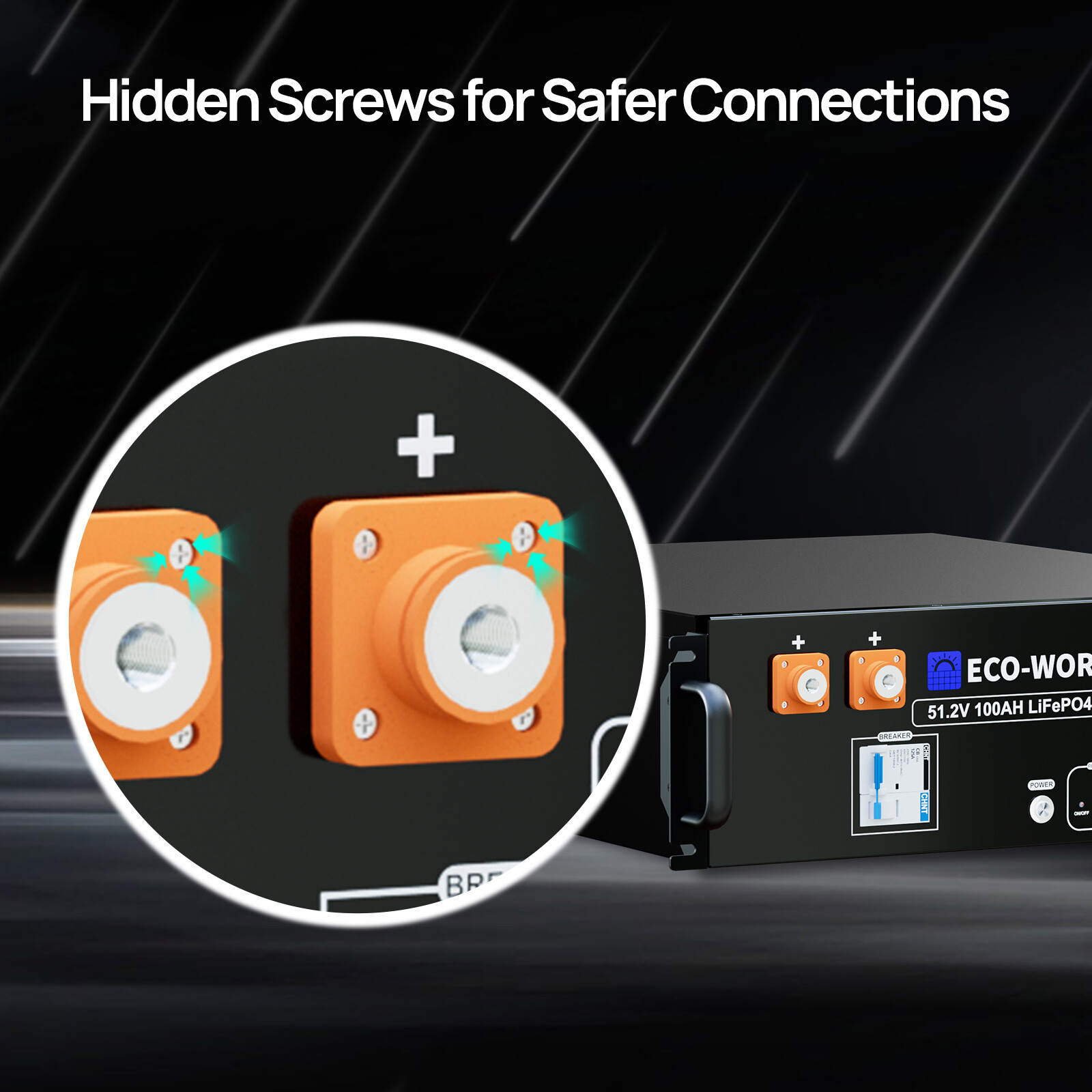 ECO-WORTHY 5.12kWh 48V 100AH Lithium Battery Server Rack UL1973&UL9540A CEC