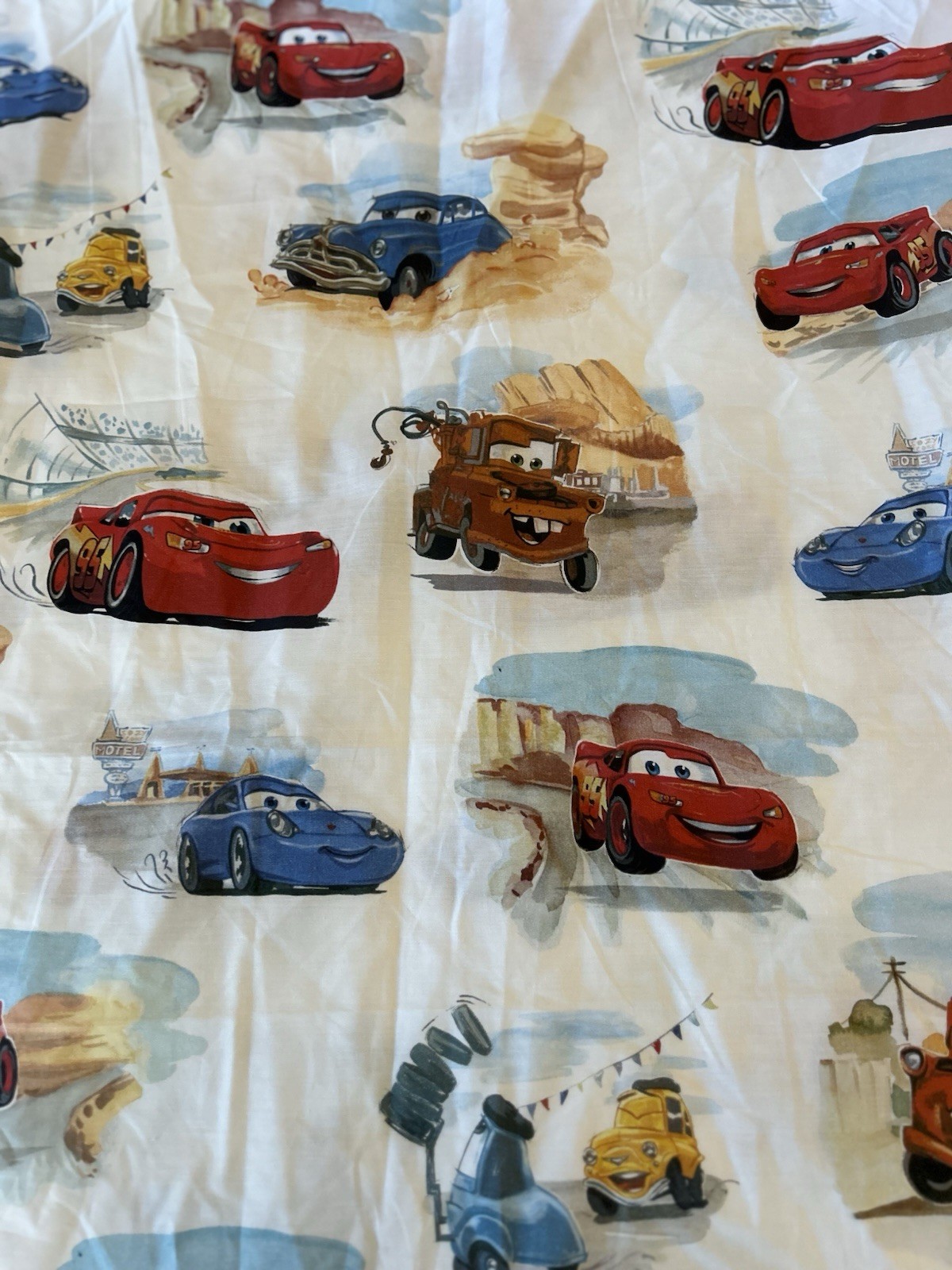 Pottery Barn Kids Disney Pixar Cars TODDLER Flat Sheet ONLY NWOT OB