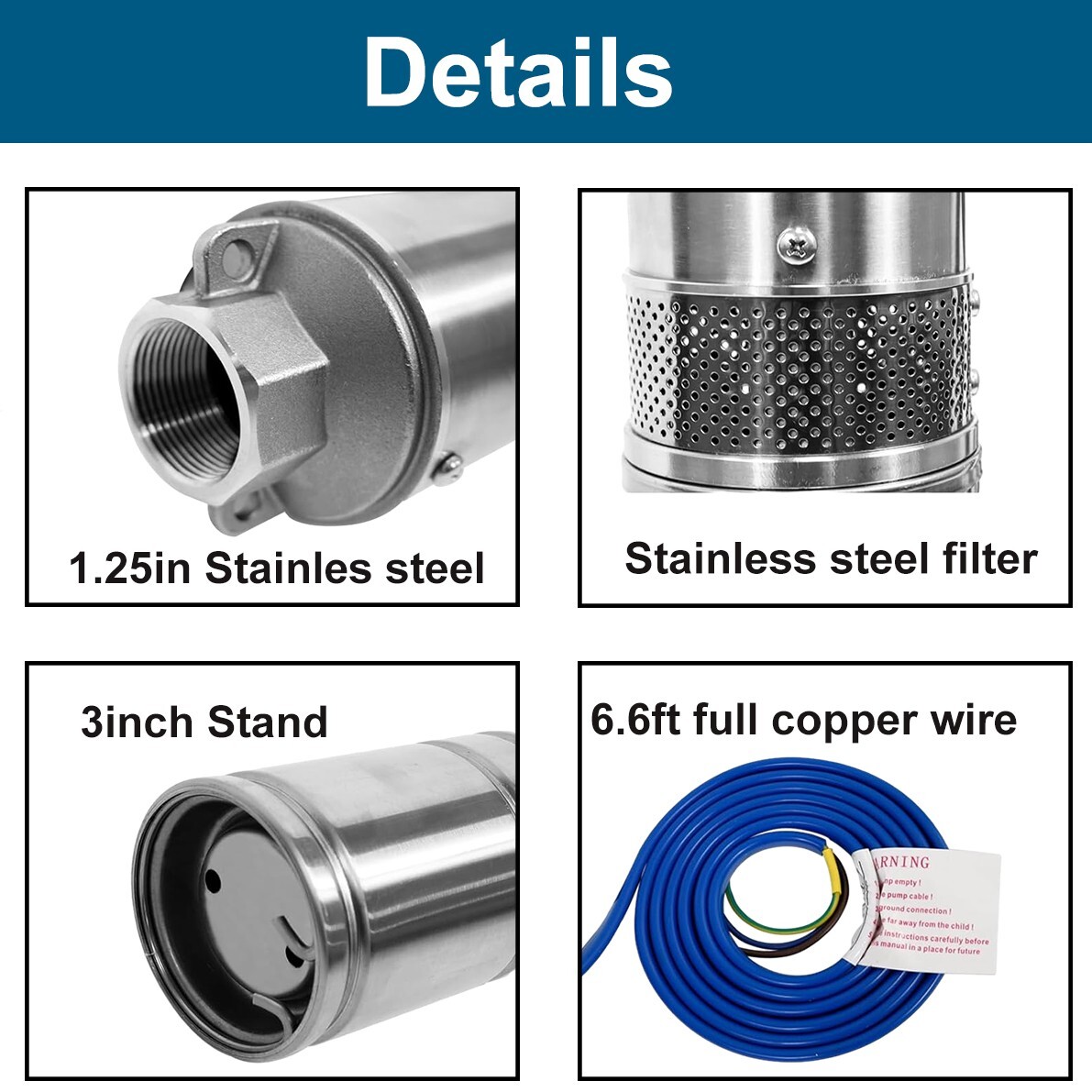 DC 48V 3" Solar Pump Submersible Pump Bore 500W Deep Well Pump + MPPT Controller