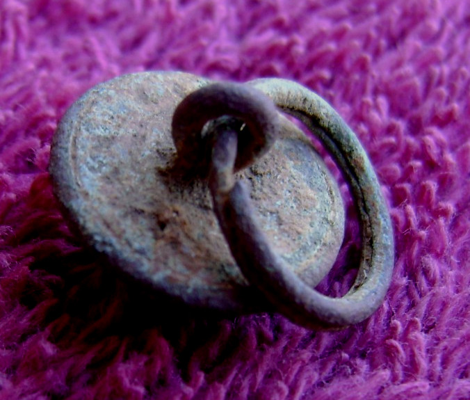 DUG CIVIL WAR UNION STAFF OFFICER CUFF BUTTON GILTED (SHILOH)