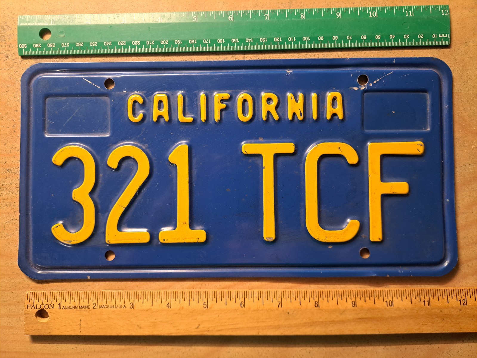 License Plate, California, 1970 Base, Passenger, 321 TCF