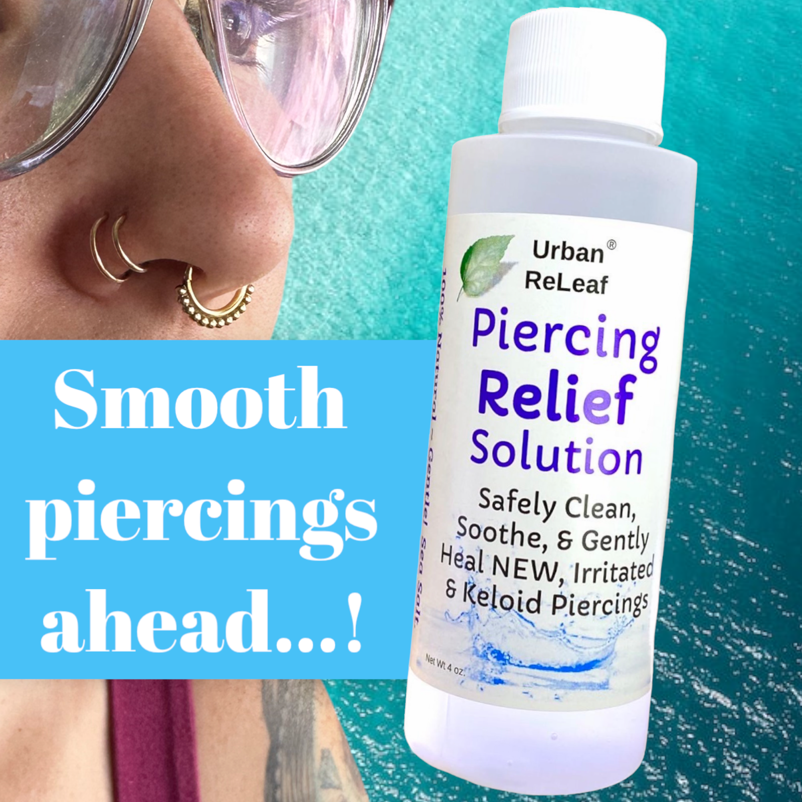 Urban ReLeaf Piercing Relief Solution! Aftercare Red Angry Bump Stretch Keloid