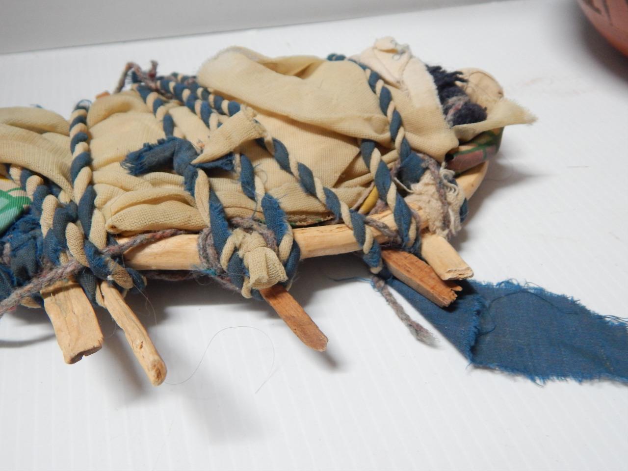 ANTIQUE CALIFORNIA MISSION CHUMASH TOY / DOLL SIZED CRADLEBOARD - RARE TO FIND