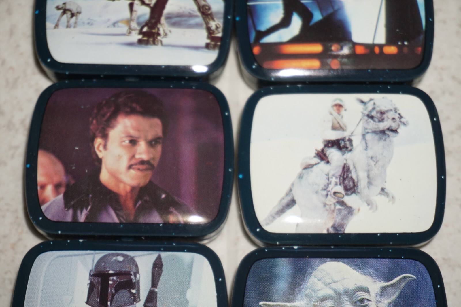 Vintage Star Wars Empire Strikes Back Micro Tins 1980 W/ 72 Tins Store Display