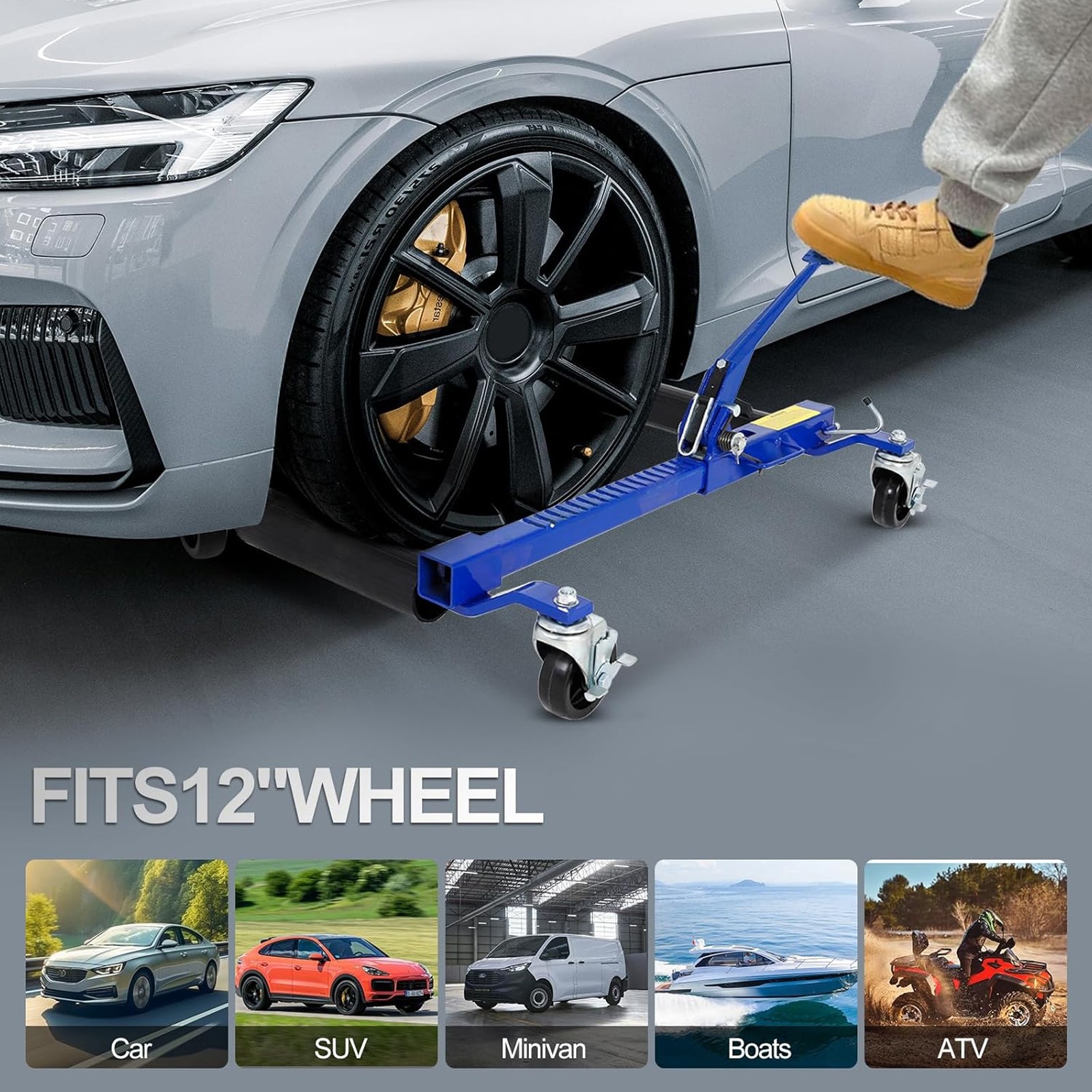 Car Dolly Jack Set of 2 Mechanical 1500-lbs Wheel Dolly for Vehicle Position