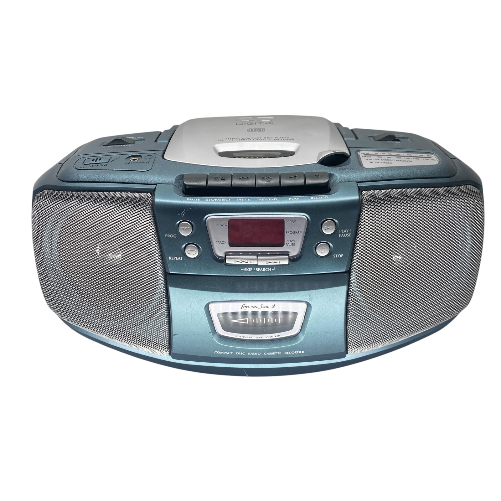 Ionexx Sound Portable CD Cassette Player Recorder AM/FM Radio Boombox Teal 2001