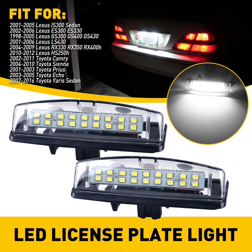2X LED License Plate Light Rear Lamps Tag 6000K For 2007-2012 Toyota Yaris Sedan