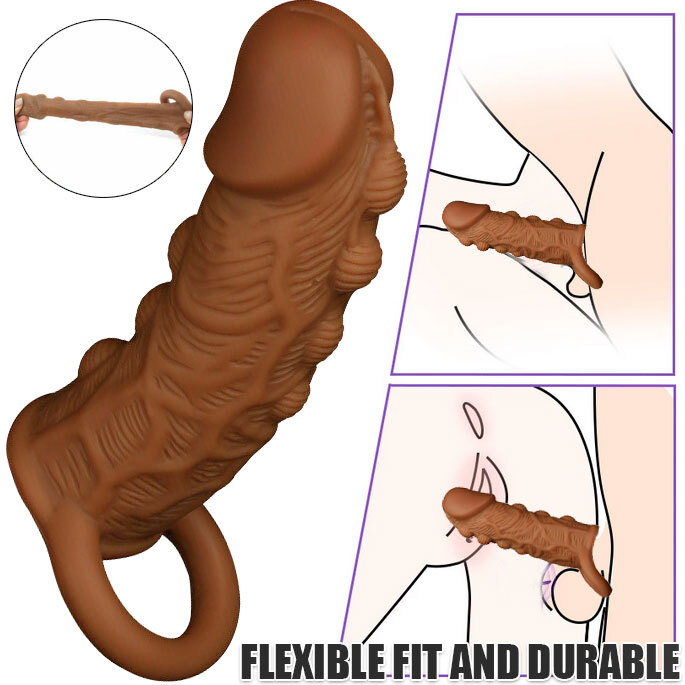 Male Big Cock-Girth-Enlarger-Enhancer-Penis-Extension-Extender-Sheath-Sleeve-Men