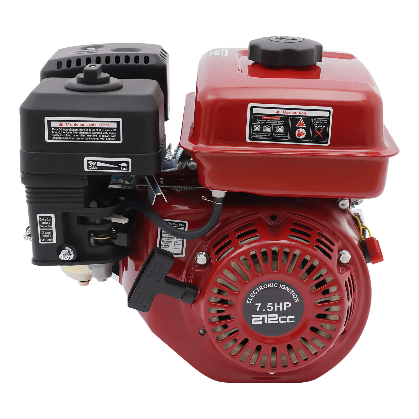 7.5HP Motor 4 Stroke Gas Powered Portable Engine 212cc Air Cooling Pull Start
