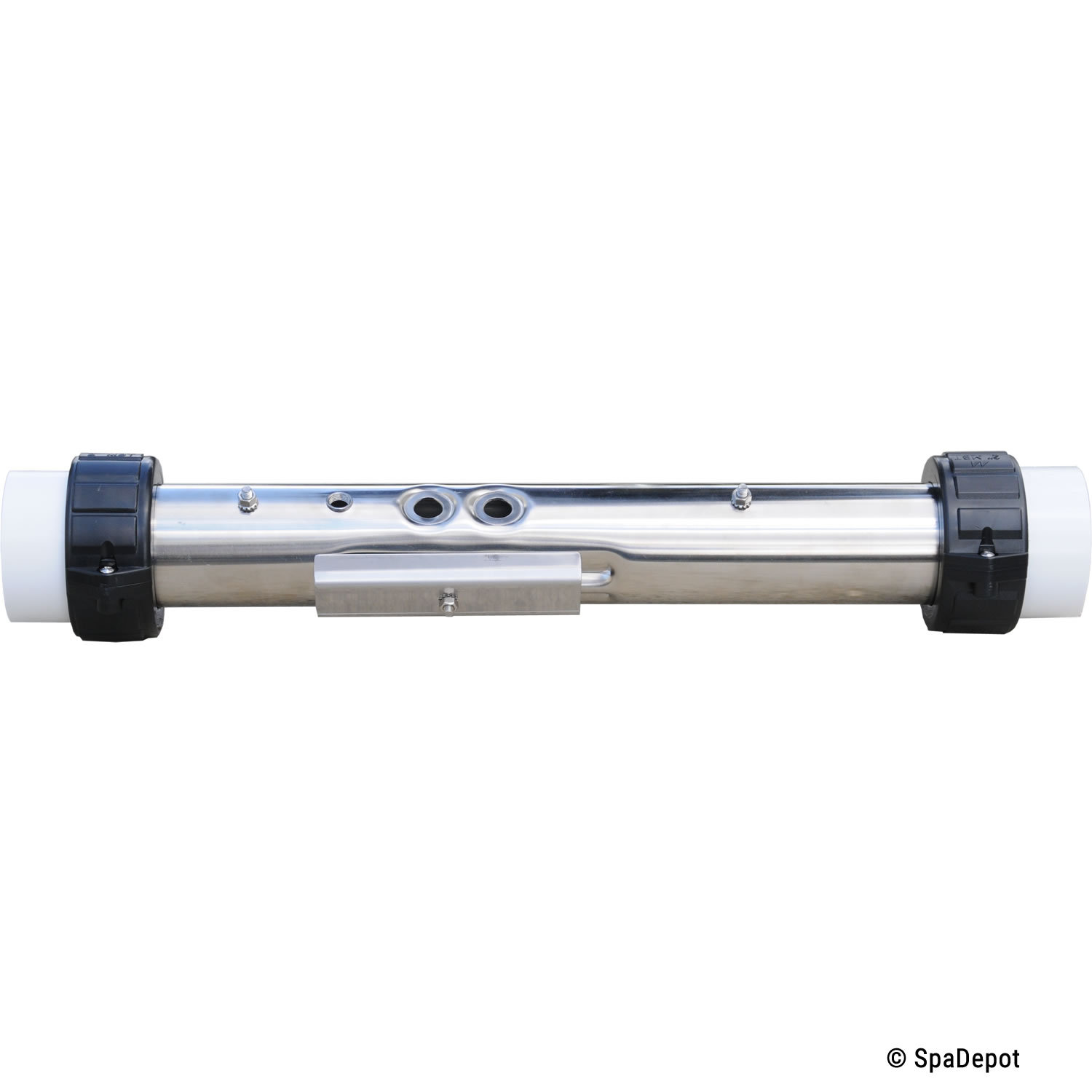 Flow-Thru Spa Heater Manifold for Hot Tub - 2" x 15" - With Unions & Tailpieces