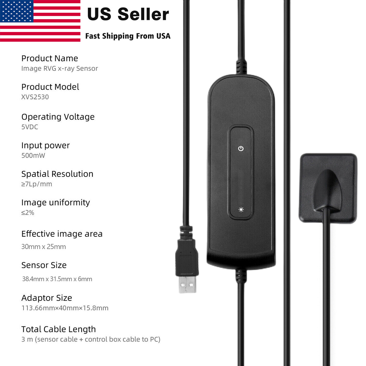 Woodpeck Style Digital Imaging RVG Sensor X-Ray System Dental Xray Sensor 2.0