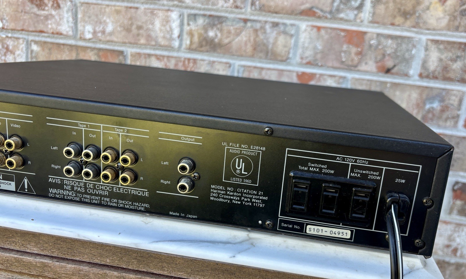 Harman Kardon Stereo Preamplifier Citation Twenty-One (21) Parts/Repair