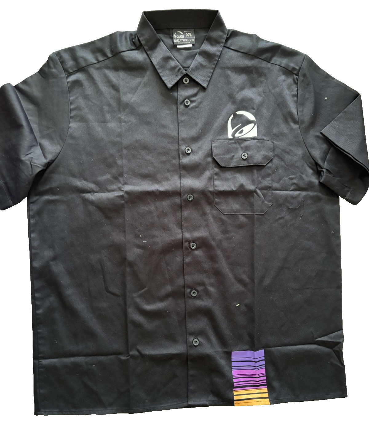 Taco Bell Short Sleeve Manager Shirt with Front Pocket - Size XL