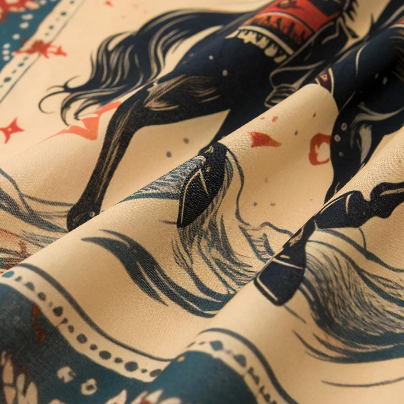 22"X22" Vintage Cowgirl 100% Cotton Bandana Multi-Purpose Headbands