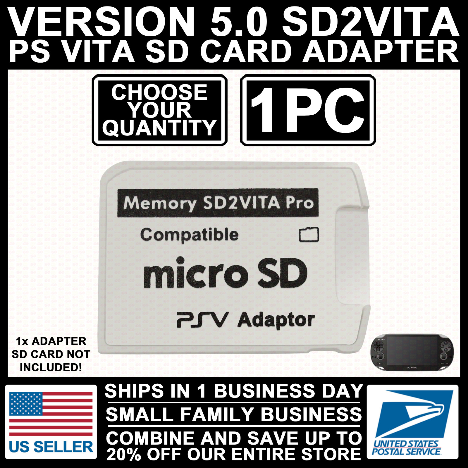 V5.0 SD2VITA Micro SD to Vita Memory Card Pro Adapter For PS PSV 1000/2000 V 5.0
