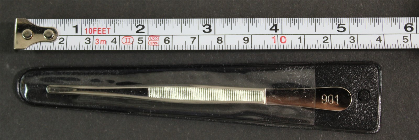 CKStamps: Showgard Stamp Tong #901 Point Tip 4 5/8" Long Tweezers W/Plastic Case