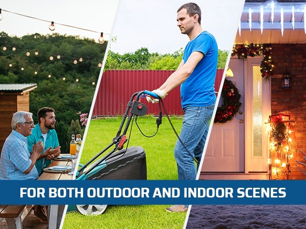 DEWENWILS Outdoor Extension Cord 15 FT, 3 Prong Indoor Outdoor 16/3 SJTW, 1 Pack