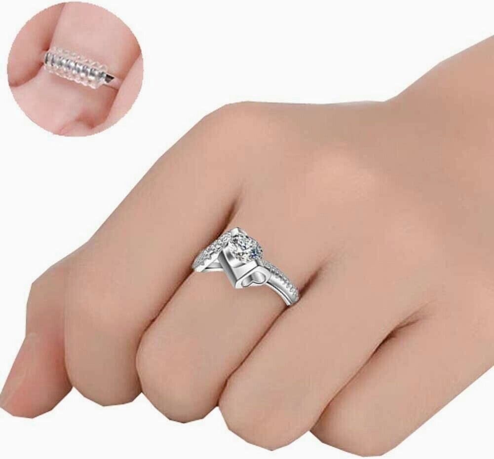 16Pcs Ring Size Adjuster Invisible Clear Ring Sizer Jewelry Fit Reducer Guard US