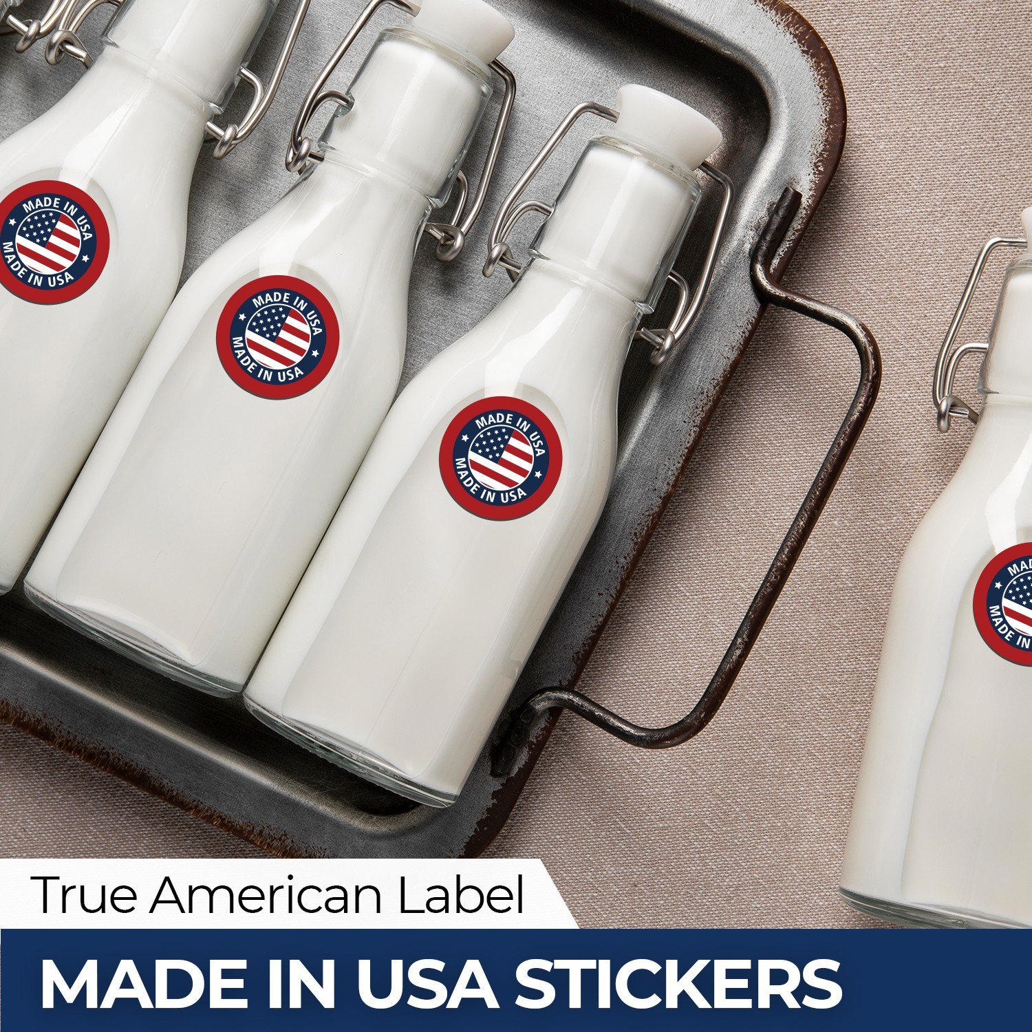 Made in USA Stickers – Round Labels for Small Business Packaging, Easy Peel