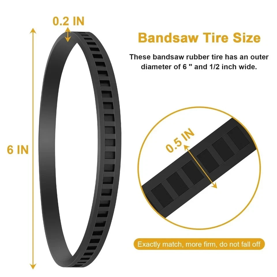 4 Pack 650721-00 Bandsaw Rubber Tires Replacement for Dewalt Band Saw Tires a...
