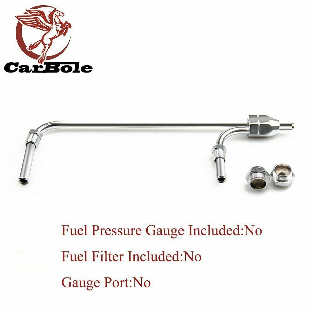 Chrome Dual Feed Fuel Line For Holley Carburetor 4150 Double Pumper Fit 3/8"Hose