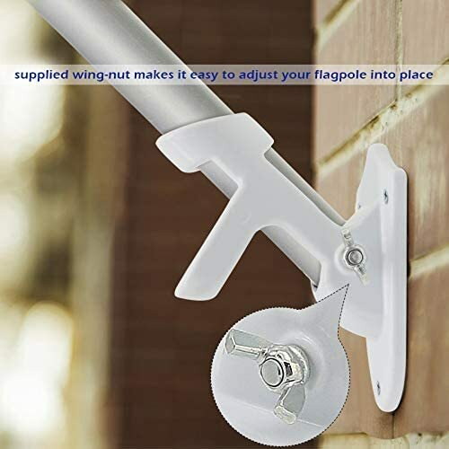 Flag Pole Holder 1'' Two-Position Iron Cast Rust Free Mounting Bracket for House