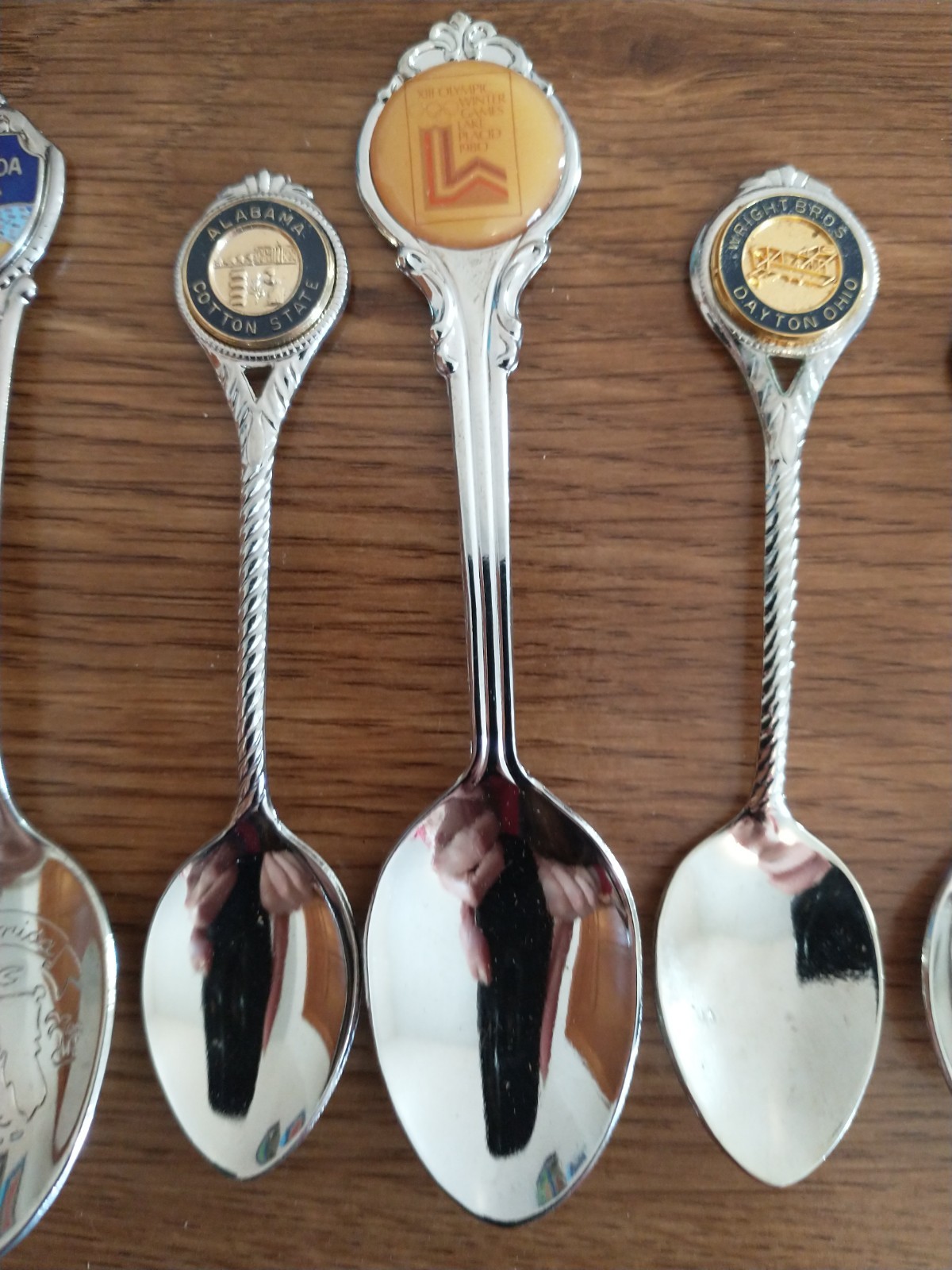 Vtg Lot of 13 Silver Plate Small Souvenir Spoons