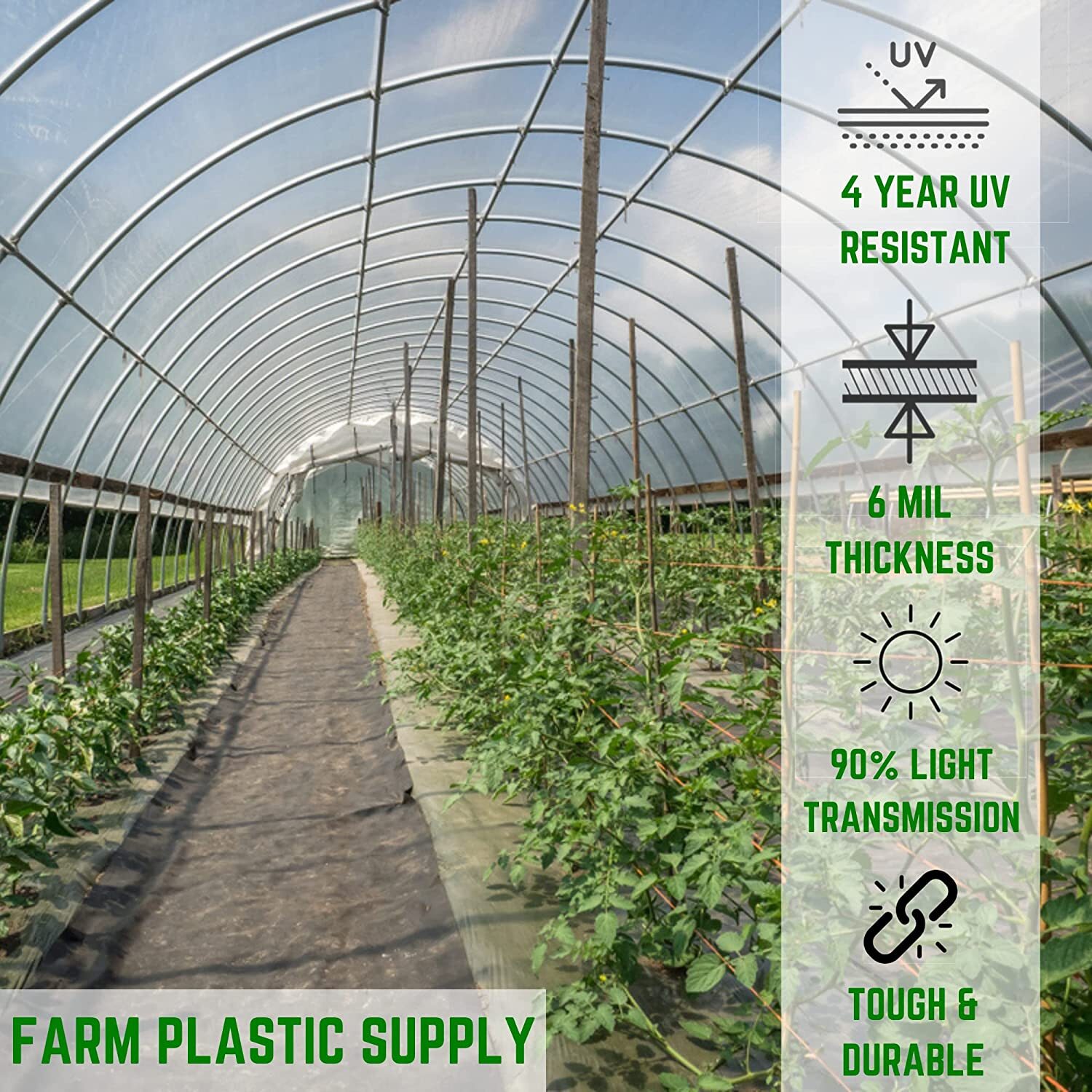Farm Plastic Supply - Clear Greenhouse Plastic Sheeting - 6 mil - UV Resistant
