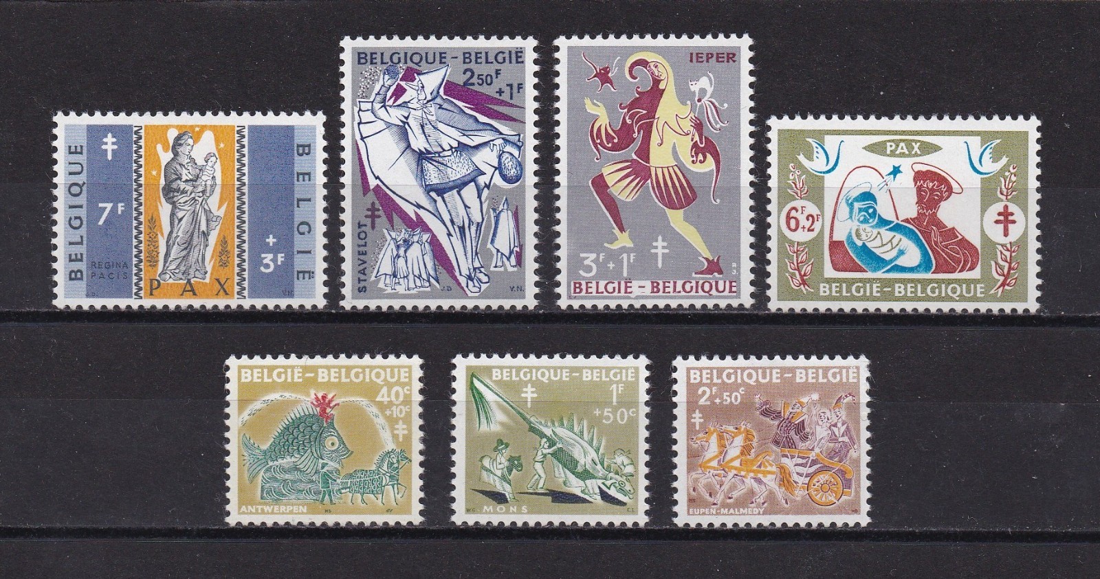 Belgium  B653-9 MNH, Anti-T-tuberculosis Campaign, 1959