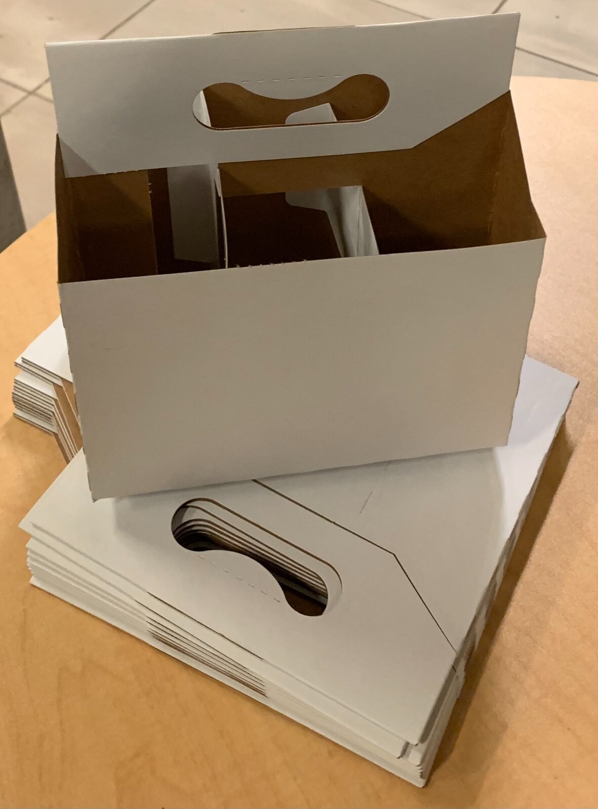 (10) Beer Bottle Wine Soda Carrier White Cardboard Transporters 6 Bottles/Holder