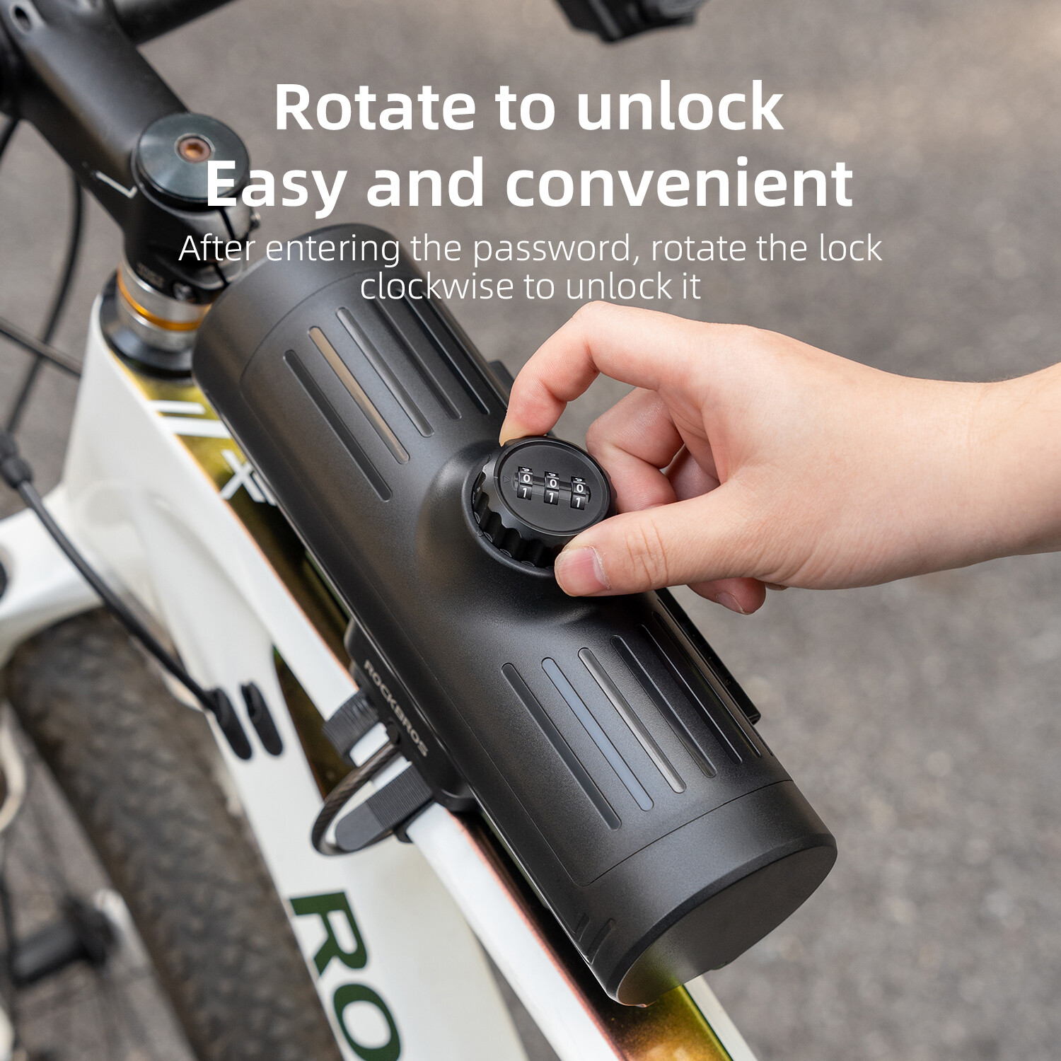 ROCKBROS Bike Password Anti-Theft Lock Box Hard Shell Key Frame Storage Bag 0.7L