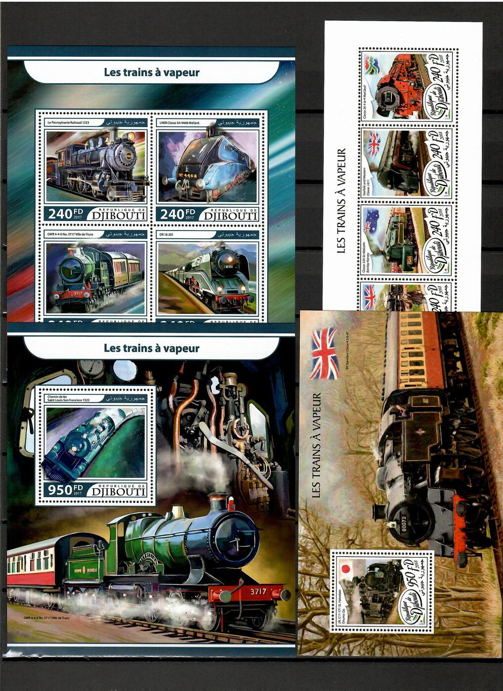 Steam locomotives trains railway 42 sheets 2017-2018 Collection [3] MNH #CNA164