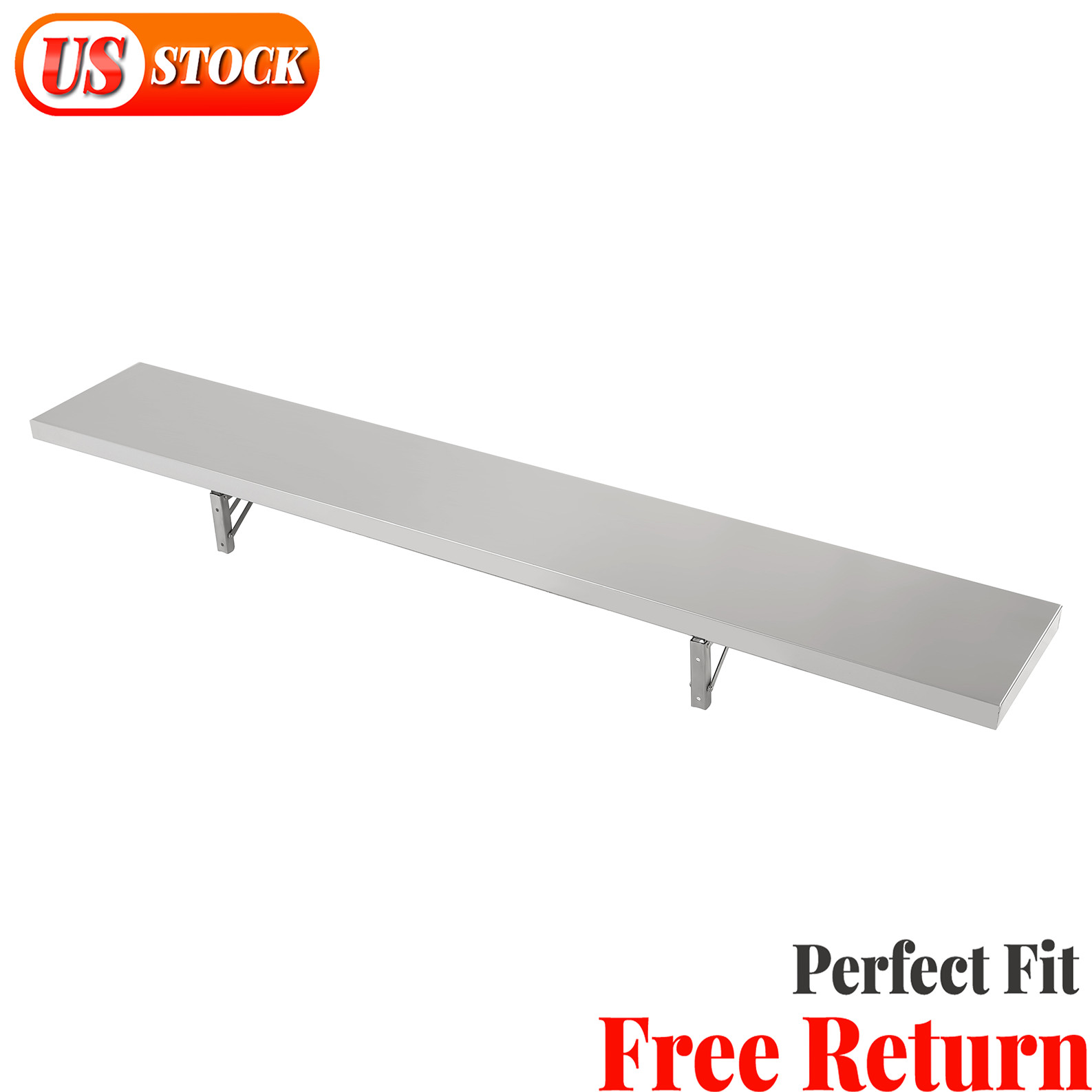 Concession Window Shelf 6ft Stainless Steel for Food Trailer Window 660lbs Load