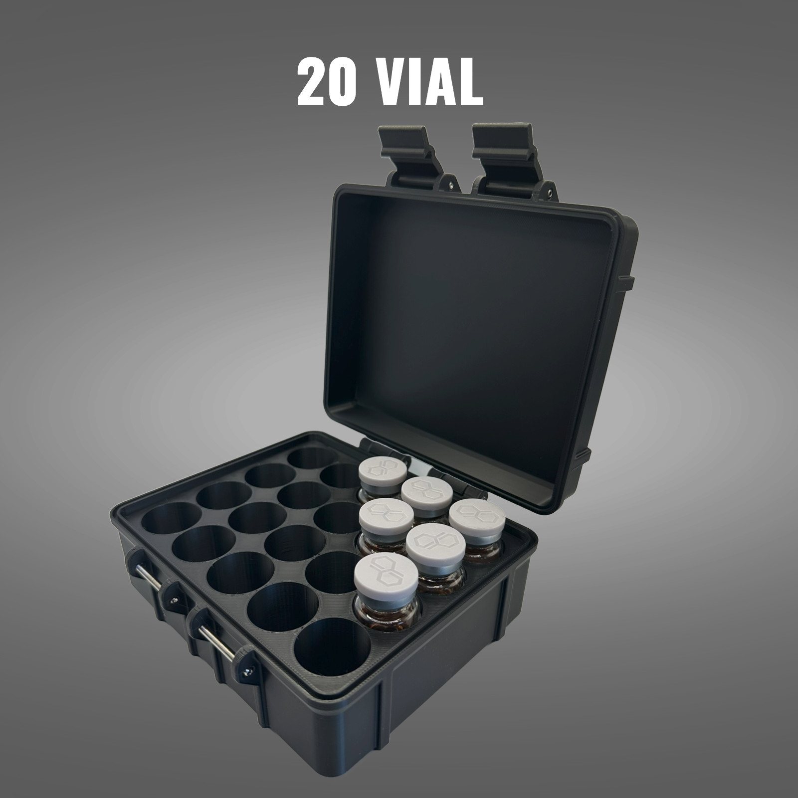 10ml Vial Storage Case – TRT & HRT Organizer | 6–50 Slot | Fits 55mm x 24mm