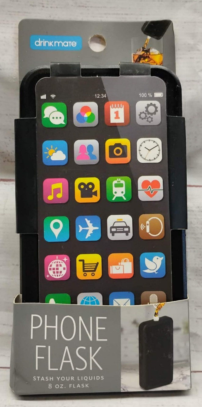 Drinkmate Phone 8oz Plastic Hidden Alcohol Flask - Stash Liquids Concerts Sports