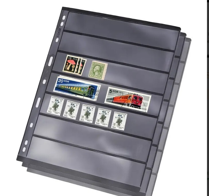 50 Stamp stock sheets-7-Line Divided-Double sided 100 pages-Cheapest in World