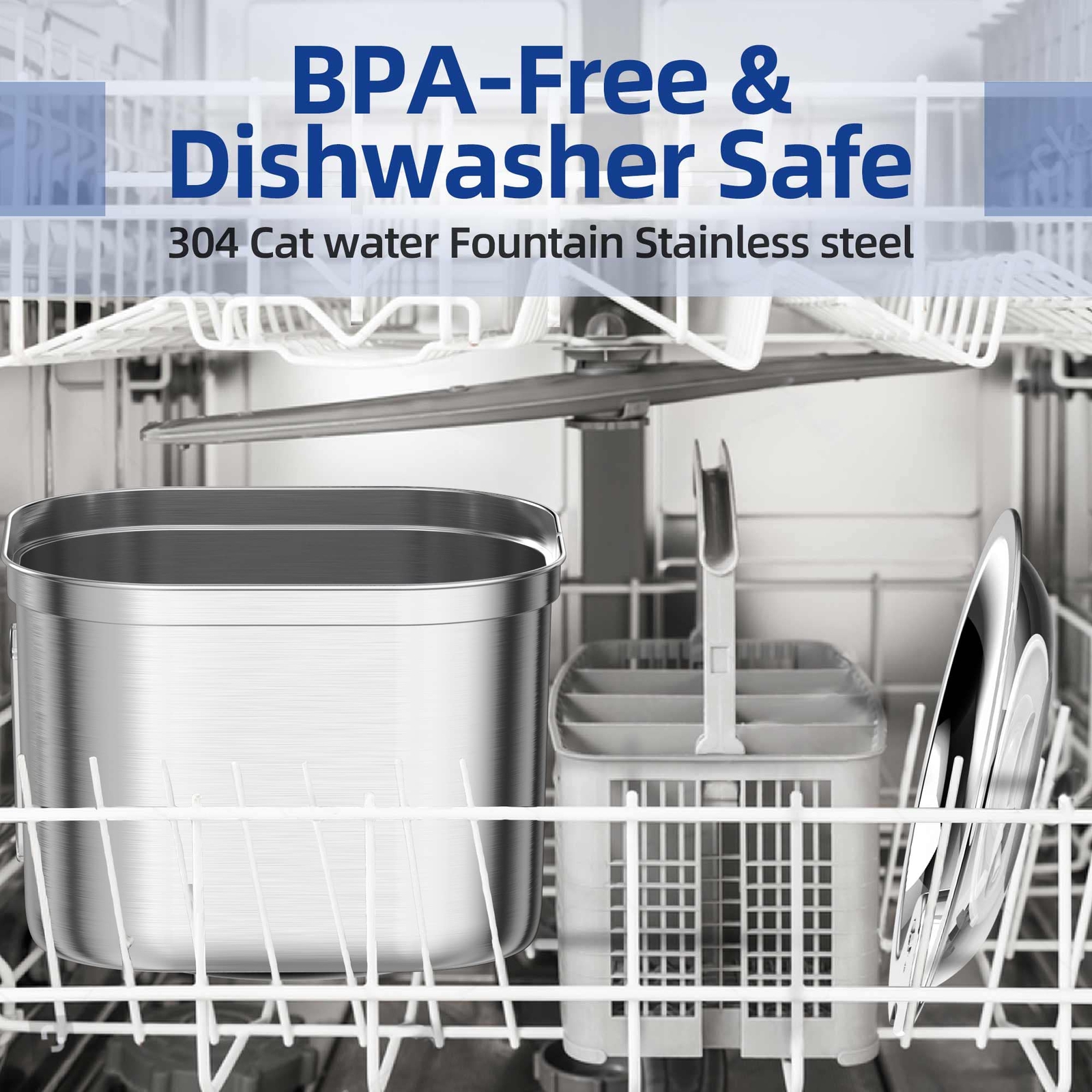 Stainless Steel Cat Water Fountain Pet Drinking Fountain Dispenser for Cats NEW