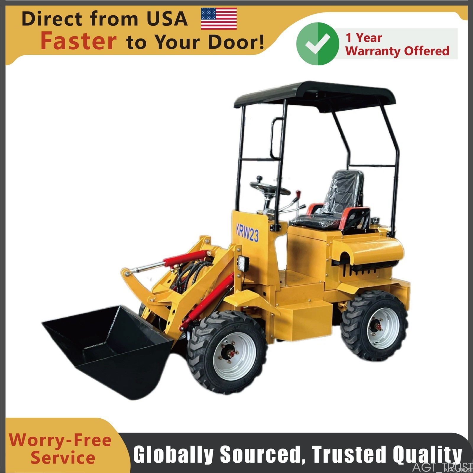 Mini Skid KRW23 Track Loader Wheeled 24HP RATO Gasoline Engine USA Stock