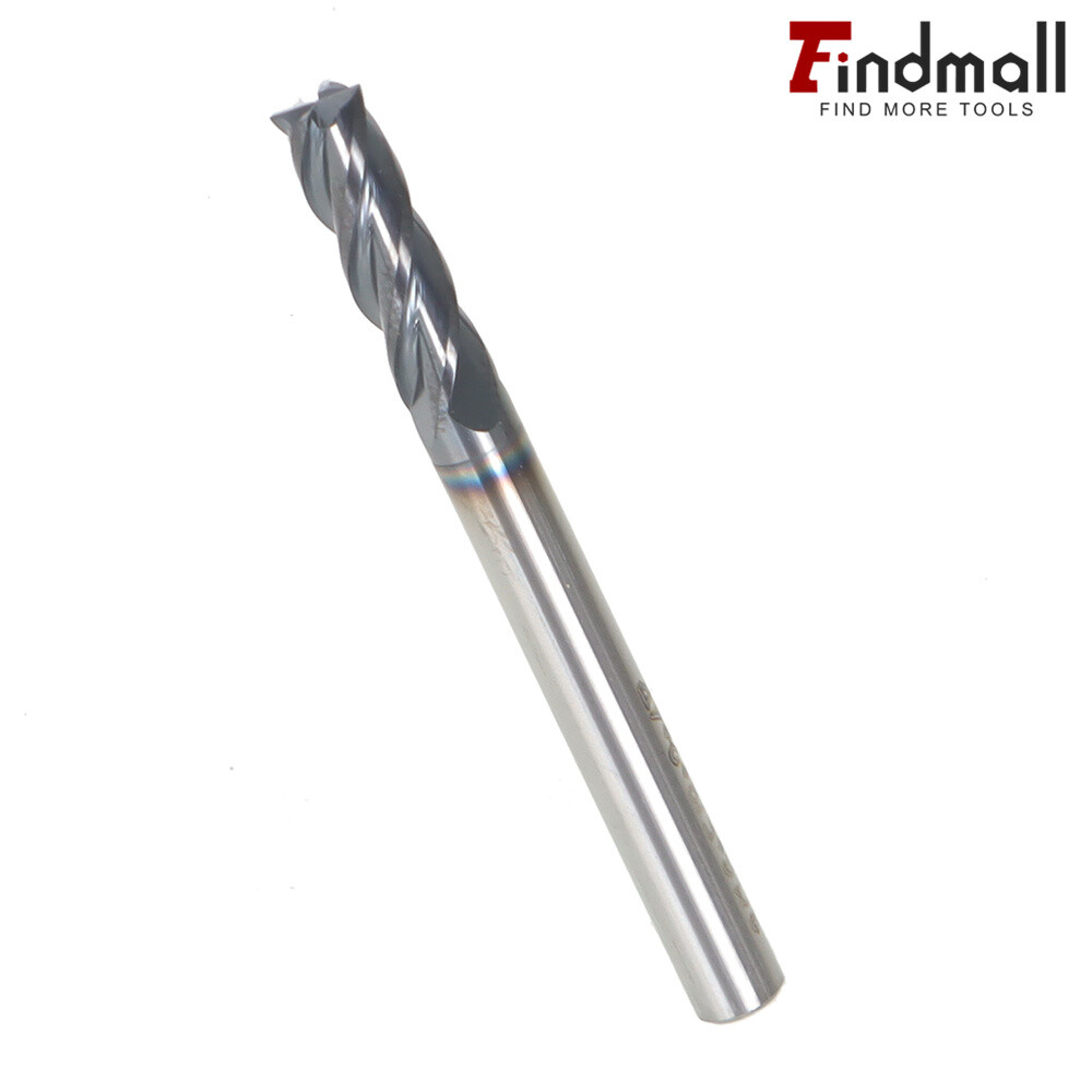 Findmall 5 PCS 3/16" SHANK DIAMETER 4 FLUTE CARBIDE END MILL - TiALN COATED